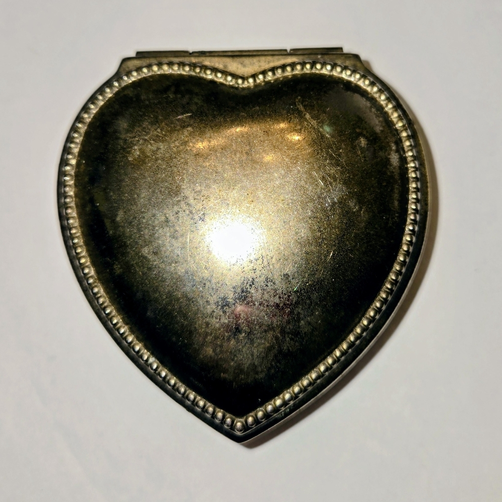 Heart-Shaped Silver Trinket Box Vintage